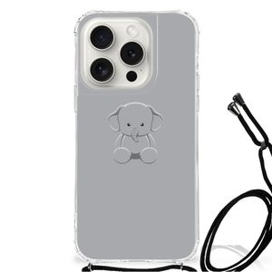 iPhone 15 Pro Stevig Bumper Hoesje Grijs Baby Olifant