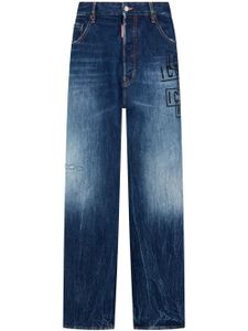 DSQUARED2 jean droit à taille haute - Bleu