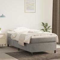 Boxspring bed 90x190 cm fluweel lichtgrijs