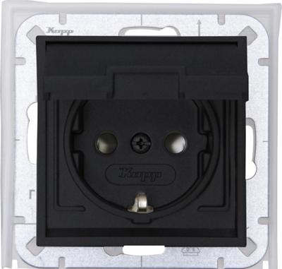 Kopp HK07 antraciet IP44 inbouw stopcontact RA deksel - 4623160