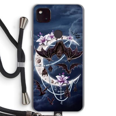 Vleermuizen Maan: Pixel 4a 5G Transparant Hoesje met koord