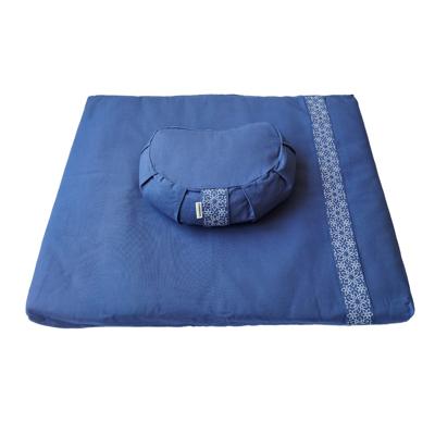 Meditatieset met kussen halve maan - Denimblauw