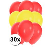 Shoppartners party ballonnen - geel en rood - 30x stuks - versiering - Spanje vlag kleuren