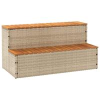 Hottub-opstap 100x50x50,5 cm poly rattan&massief acaciahout