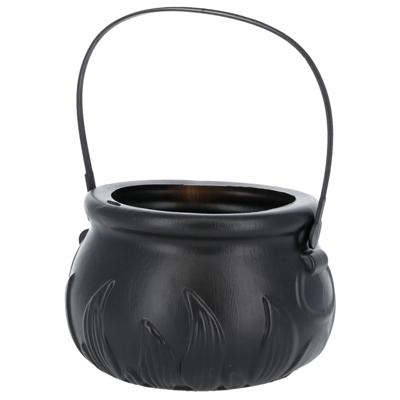 Heksenketel - zwart - D10 cm - kunststof - halloween - horror - kookpot