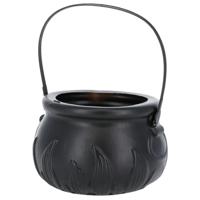 Heksenketel - zwart - D10 cm - kunststof - halloween - horror - kookpot
