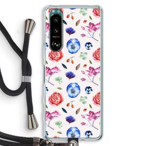 Bloemetjes: Sony Xperia 5 III Transparant Hoesje met koord