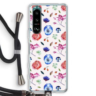 Bloemetjes: Sony Xperia 5 III Transparant Hoesje met koord