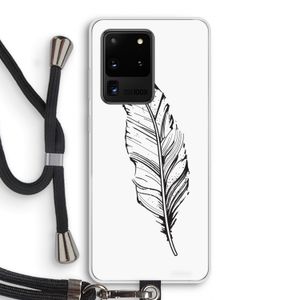 Pluim: Samsung Galaxy S20 Ultra Transparant Hoesje met koord