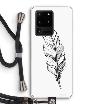 Pluim: Samsung Galaxy S20 Ultra Transparant Hoesje met koord