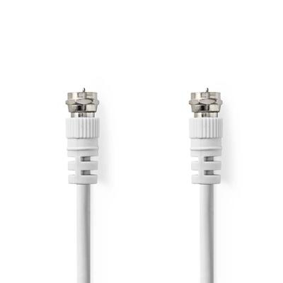 Nedis Satelliet- en Antennekabel | F-Male | F-Male | Vernikkeld | 75 Ohm | Dubbel Afgeschermd | 3.00 m | Rond | PVC | Wit | Label - CSGL41000WT30