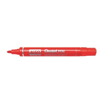 Permanente markeerstift Pentel N50-BE Rood 12 Onderdelen