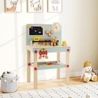 Werkbank Kinder Houten Gereedschapsbank met Bord & DIY-set Kinder Gereedschapsbank met Accessoires & Opbergruimte
