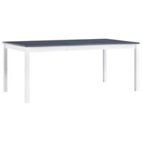 Eettafel 180x90x73 cm grenenhout wit en grijs