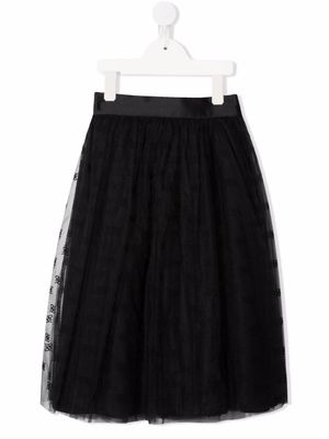 Fendi Kids jupe mi-longue à logo imprimé - Noir
