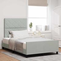 Bedframe met hoofdeinde Lichtgrijs 120 x 190 cm Fluweel