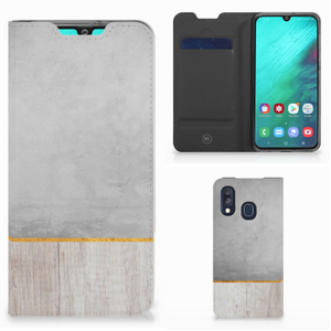 Samsung Galaxy A40 Book Wallet Case Wood Concrete