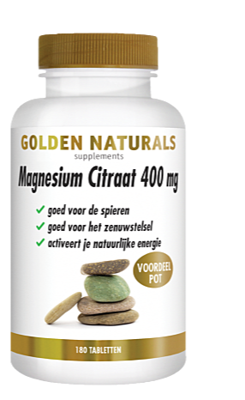 Golden Naturals Supplementen Magnesium Citraat 400mg 180Tabletten Golden Naturals Supplementen Magnesium Citraat 400mg 180Tabletten