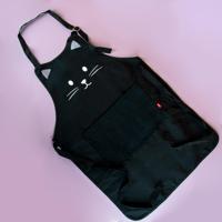 Kat keukenschort - Zwart