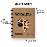 Correctbook Powerful Leopard A5 Gelinieerd - Uitwisbaar / Herschrijfbaar Notitieboek