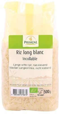 Primeal Rijst wit lang niet klevend bio (500 gr)