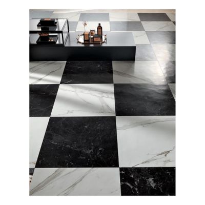 FAP Ceramiche Roma Vloer- en wandtegel | 60x60 cm | Gerectificeerd | Marmerlook | Mat Antraciet