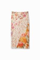 Patchwork midi-rok met bloemenprint - MATERIAL FINISHES - M Patchwork midi-rok met bloemenprint - MATERIAL FINISHES - M