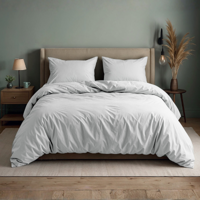 Sale: -50% | Dekbedovertrek Katoen Uni - Wit - Eenpersoons (140x200 Cm) - Wit Katoen - Effen - Sleeptime - Dekbed-Discounter.nl