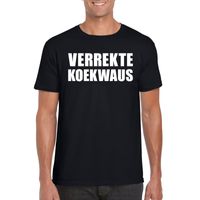 Verrekte Koekwaus heren T-shirt zwart - thumbnail