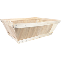 Mand | hout | 42.5x30x13.5cm | vierkant | naturel | 35 stuks