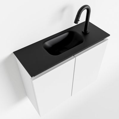Toiletmeubel Mondiaz Ture | 60 cm | Meubelkleur Talc | Eden wastafel Urban Midden | 1 kraangat
