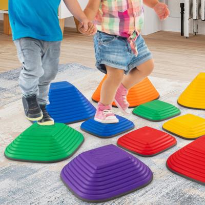Balancerende Stenen voor Kinderen Stapelstenen Antislip Rivierstenen voor Binnen & Buiten Sensorisch Speelgoed Vanaf 3+ (Vierkant)