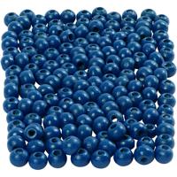 Creativ Company Houten kralen, d 5 mm, gatgrootte 1,5 mm, ca. 150 stuk, blauw, 6 gr/ 1 doos