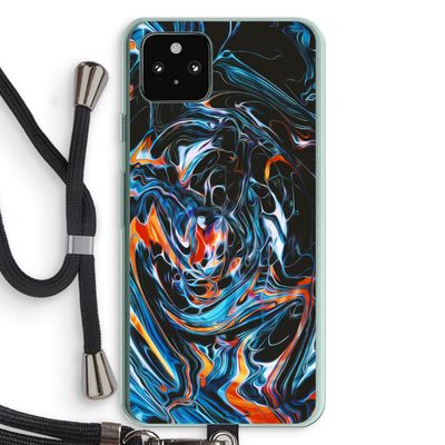 Black Unicorn: Pixel 5a 5G Transparant Hoesje met koord