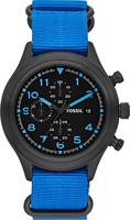 Horlogeband Fossil JR1452 Onderliggend Textiel Blauw 20mm - thumbnail