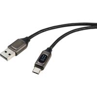 Renkforce USB-kabel USB 2.0 USB-A stekker, USB-C stekker 1.00 m Zilver (metallic) RF-6249616