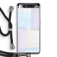 Square pastel: Samsung Galaxy A80 Transparant Hoesje met koord