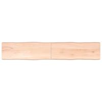 vidaXL Tafelblad natuurlijke rand 220x40x(2-6) cm massief eikenhout