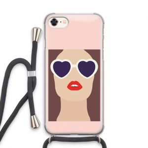 Red lips: iPhone 7 Transparant Hoesje met koord