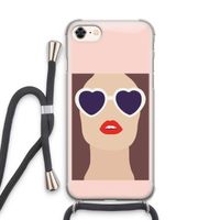 Red lips: iPhone 7 Transparant Hoesje met koord