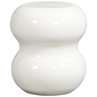 Leen Bakker - Bijzettafel Carballo - 44xØ38 Cm - Magnesiumoxide - Wit