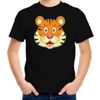 Cartoon tijger t-shirt zwart voor jongens en meisjes - Cartoon dieren t-shirts kinderen