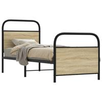 Bedframe zonder matras bewerkt hout sonoma eikenkleur 80x200 cm - thumbnail