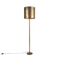 QAZQA Vintage vloerlamp goud met oud brons kap 40 cm - Simplo