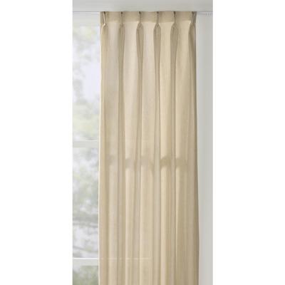 Leen Bakker - Gordijnstof Jolanda Transparant - Zand - Polyester/Linnen/Gerecycled Kunststof - Beige#Crème#Bruin - H297 Cm