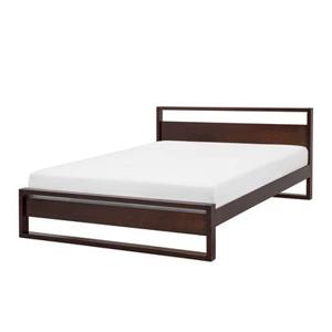 Beliani-GIULIA-Tweepersoonsbed-Donker-160 x 200 cm-Dennenhout