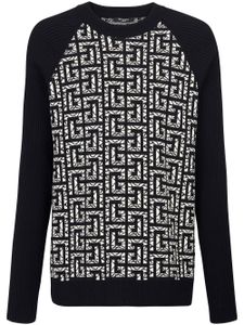 Balmain pull à motif monogrammé - Noir