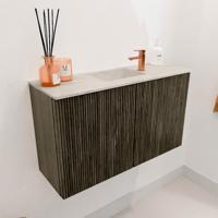 Toiletmeubel Mondiaz Joya Dlux | 70 cm | Meubelkleur Shadow | Faye wastafel Ostra Wasbak Midden | 1 kraangat