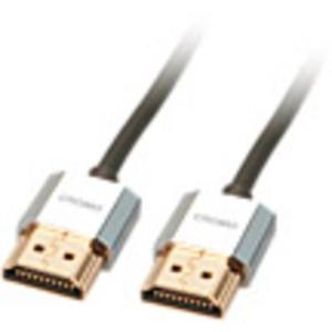 LINDY 41672 HDMI-kabel HDMI Aansluitkabel HDMI-A-stekker, HDMI-A-stekker 2.00 m Grijs 4K UHD, OFC-kabel, Rond, Afgeschermd (dubbel), Extreem dun, Vergulde