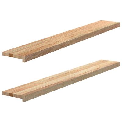 Vensterbanken 2 st onbehandeld 140x20x2 cm massief eikenhout